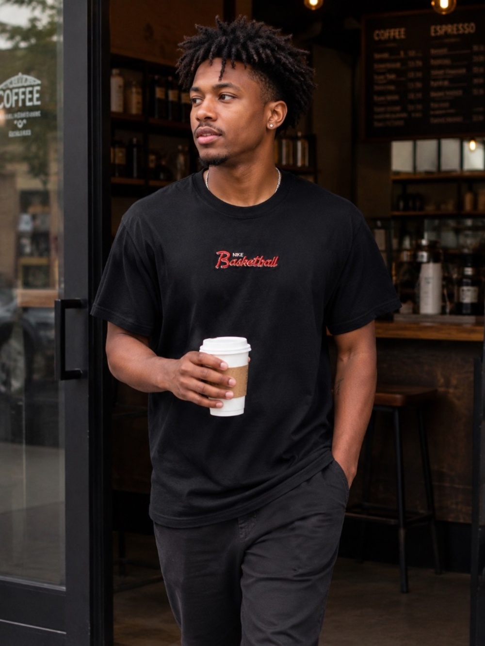 Nike Basketball Embroidered Tee Men’s XXL Black Oversized Streetwear Shirt